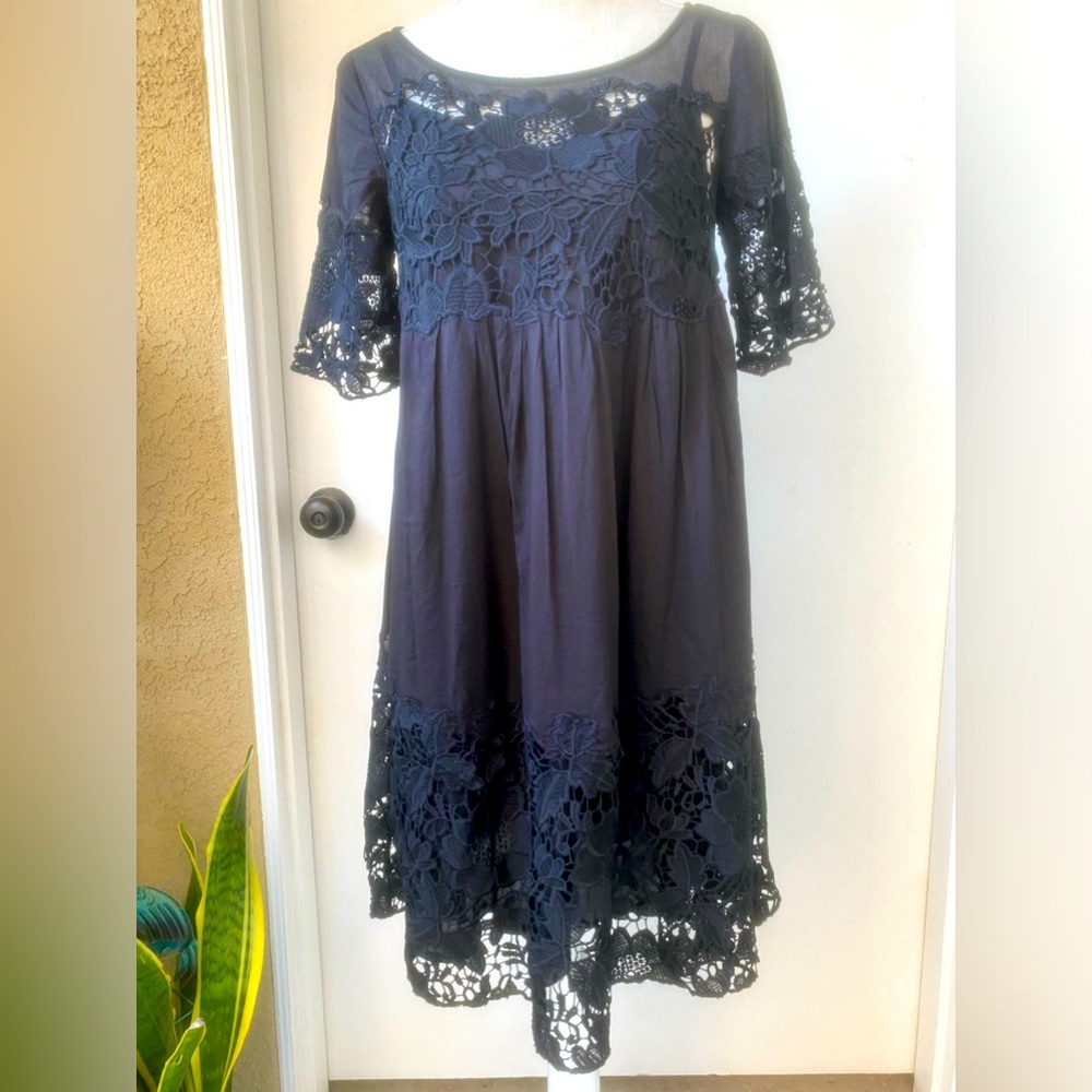 holding horses magnolia embroidered lace baby doll dress sz.4